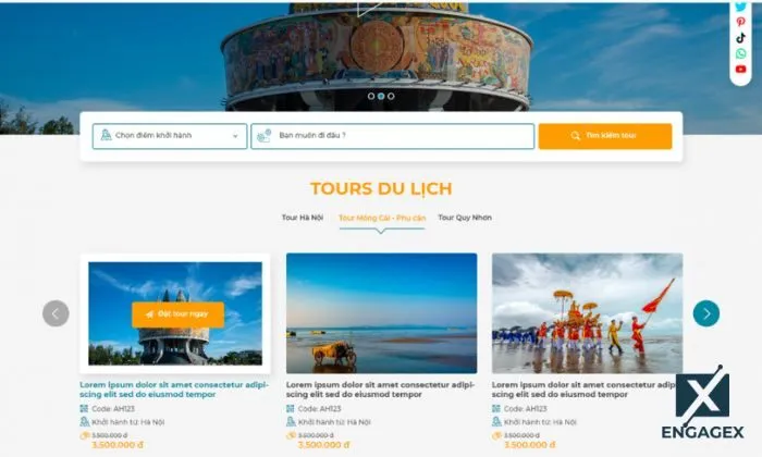 Thiết kế web du lịch Doanh nghiệp cần tích hợp tính năng tìm kiếm tour khi lập trang web